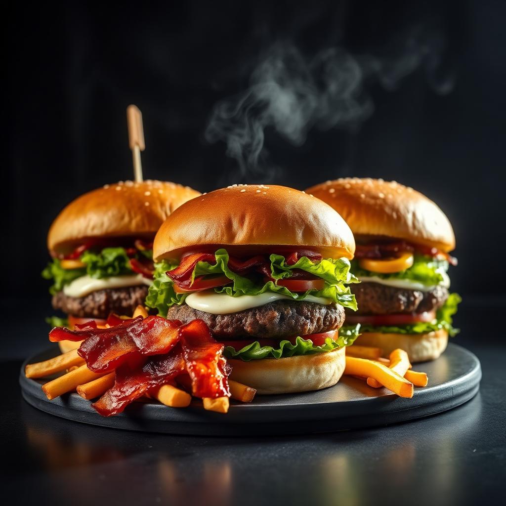 3 gourmet salada com fritas e bacon