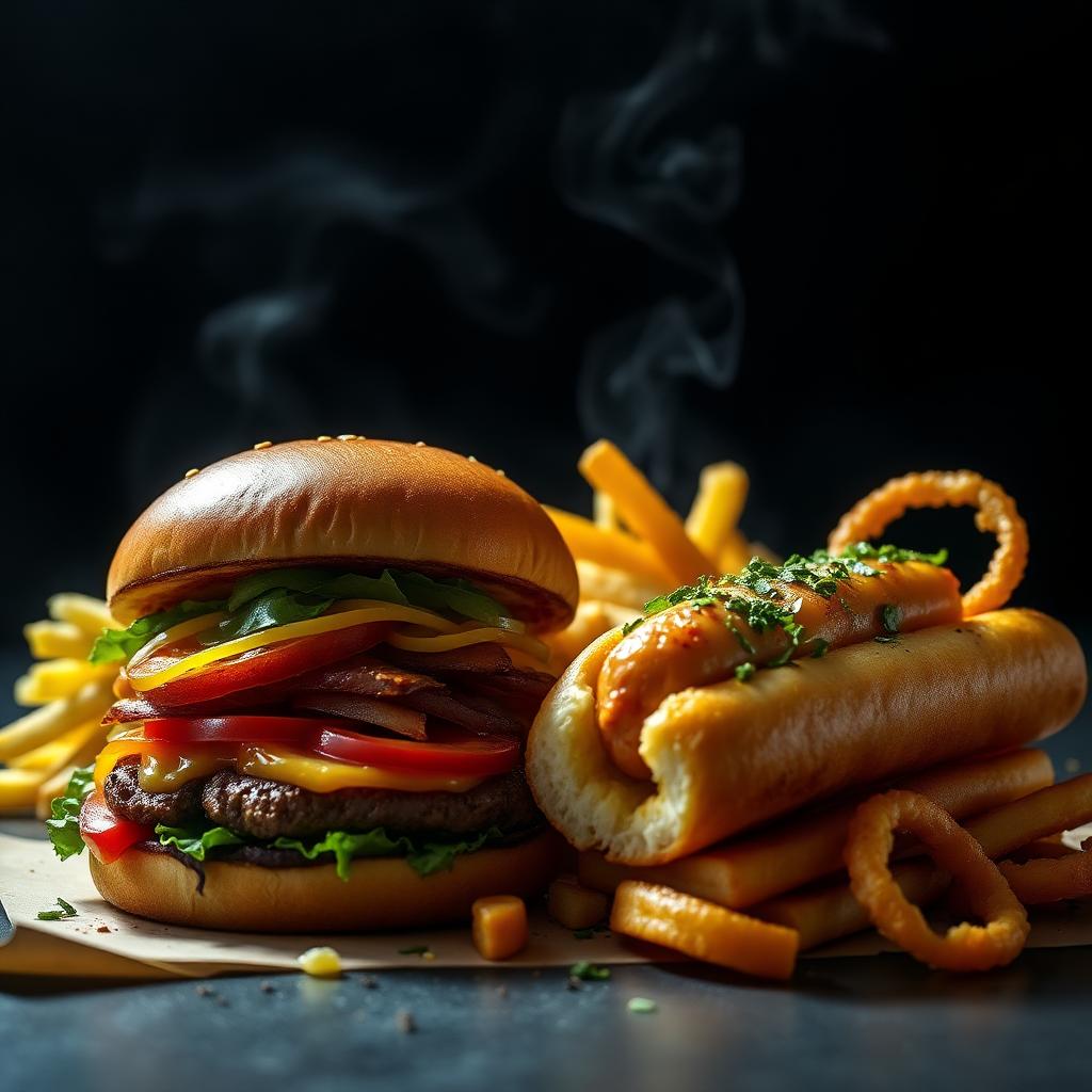 Combo Mix - 1 x-salada, 1 cachorro quente, 300g de fritas e 200g anéis de cebola
