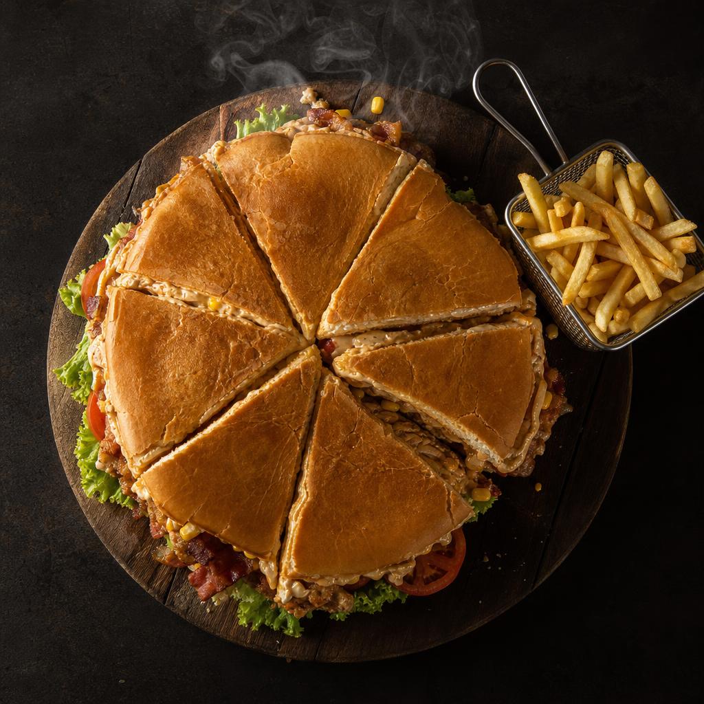 Calota frango e bacon mais fritas